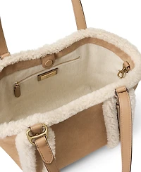 Lauren Ralph Lauren Shearling-Trim Large Tasha Tote Bag
