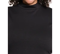 Eliza J Plus Mock-Neck Long-Sleeve Twofer Midi Dress