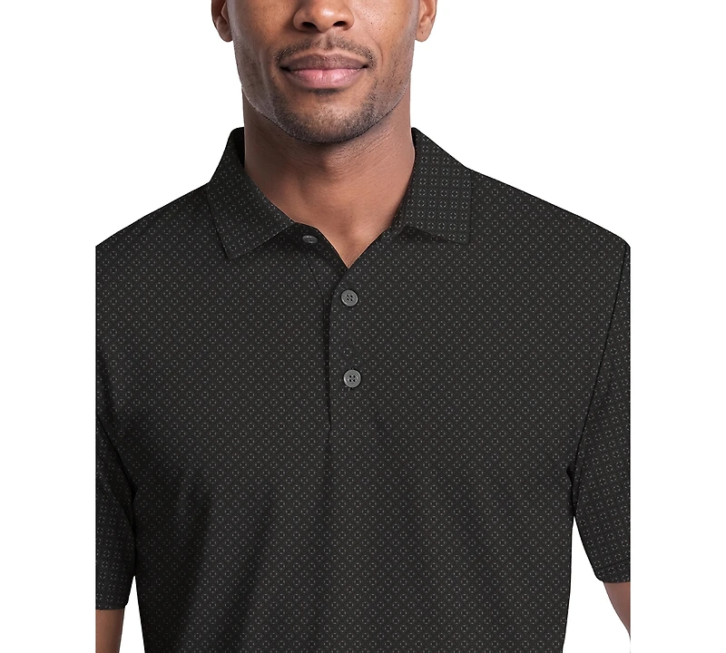 Pga Tour Men's Essential Geo Print Golf Polo Shirt