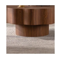 Flynama 31.5 Inch Scalloped Edge Coffee Table