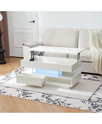 Flynama 39.3" Lift Top Coffee Table with Led Lights