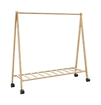 vidaXL Clothes Rack with Shelves and Wheels 41.7"x13.4"x41.9" Bamboo