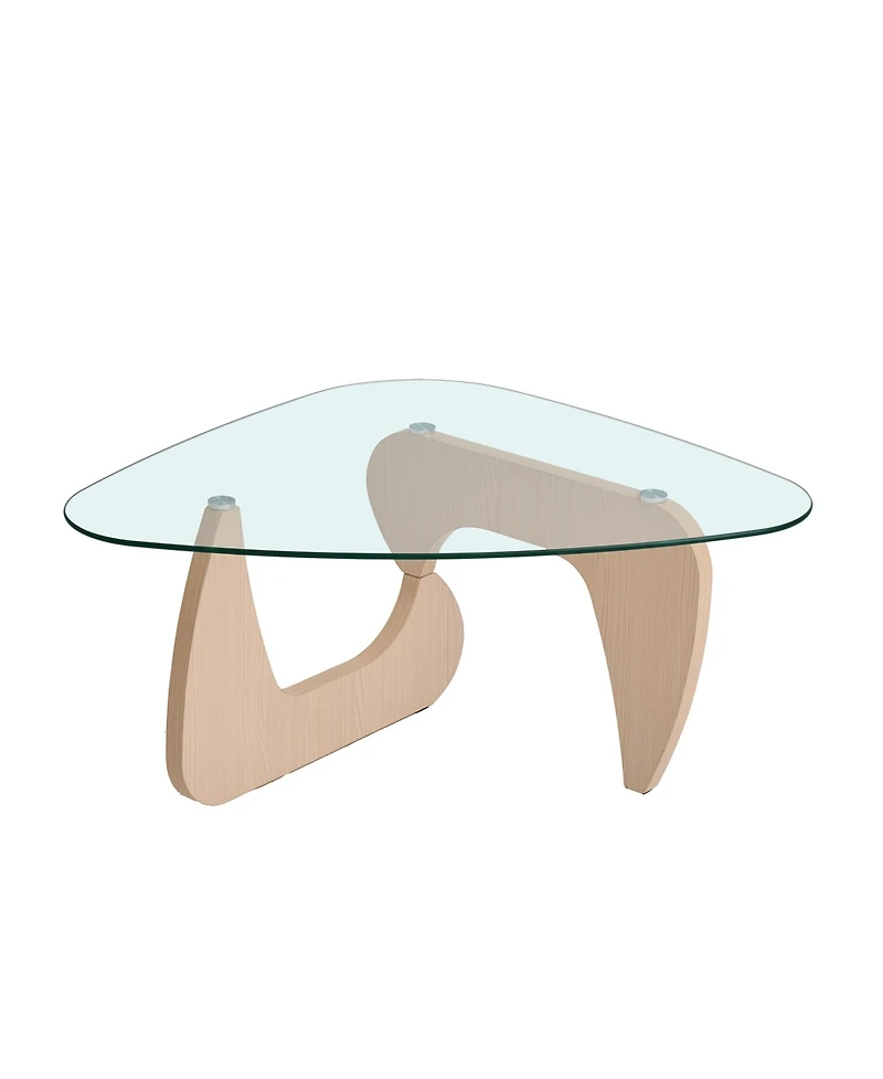 Flynama Small Farmhouse Glass Coffee Table