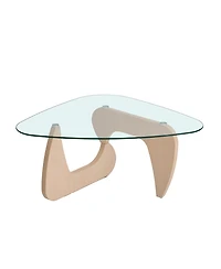 Flynama Small Farmhouse Glass Coffee Table
