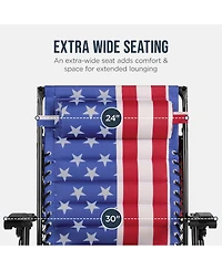 Best Choice Products Oversized Padded Zero Gravity Chair w/ Canopy Headrest Cup Holder Side Tray