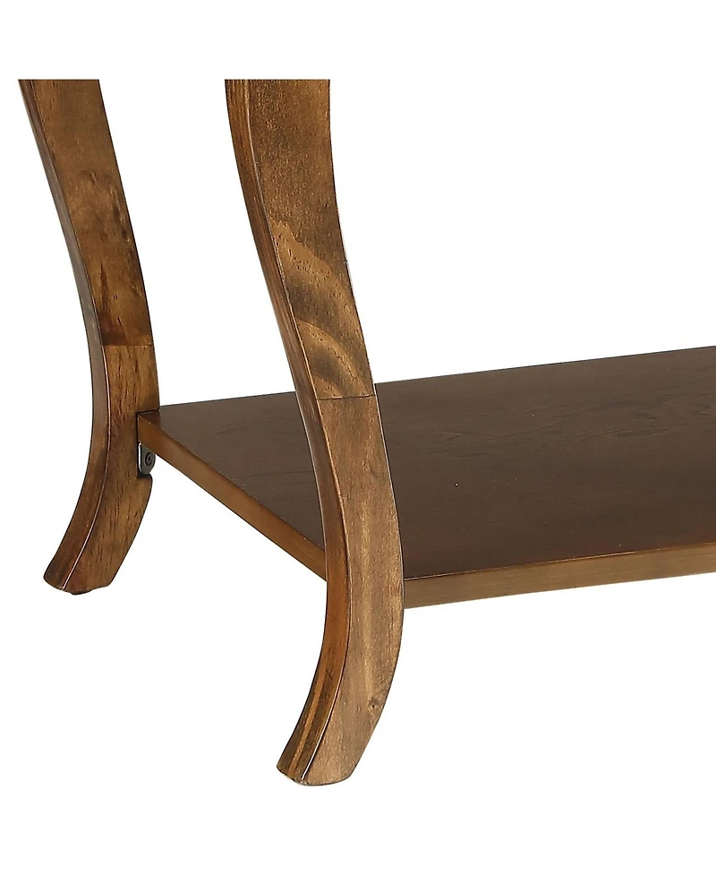 Flynama Square Accent Table 2 Tier Open Storage Cabriole Legs Design