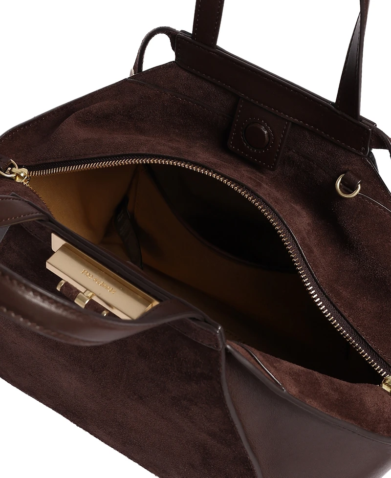 Kenneth Cole Detachable Leather Small Crossbody Satchel Handbag