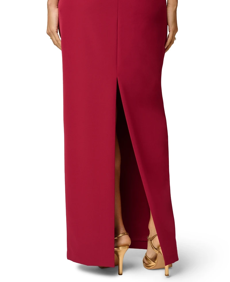 Adrianna Women's Stretch Strapless Crepe Long Dress