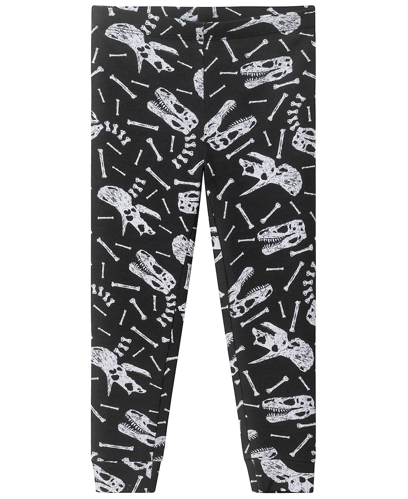 Andy & Evan Toddler Boys' 2T-4T Skeleton Dino Print Pajamas, 2-Piece Set