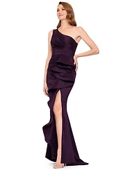 Betsy & Adam Women's Long One-Shoulder Dress