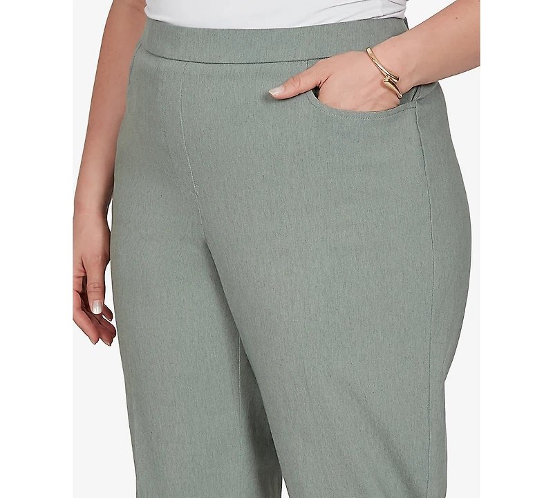 Alfred Dunner Plus Provence Millennium Flat-Front Pull-On Cropped-Ankle Pants