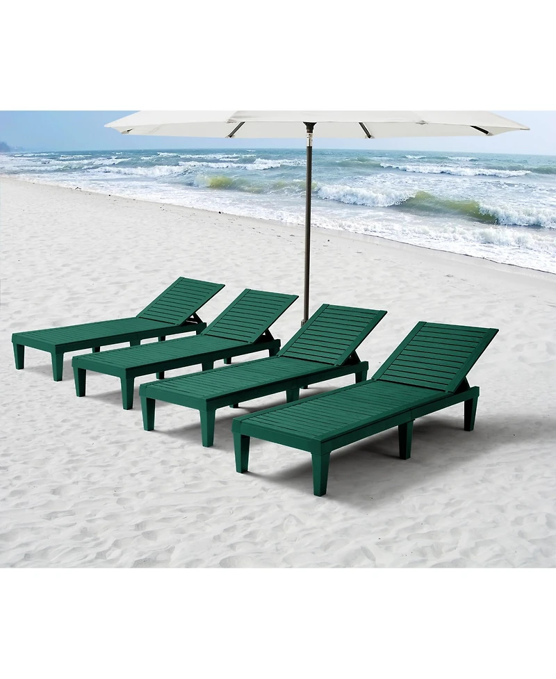 Nestl All-Weather Adjustable Patio Lounge Chairs Set of 6 for Poolside and Backyard