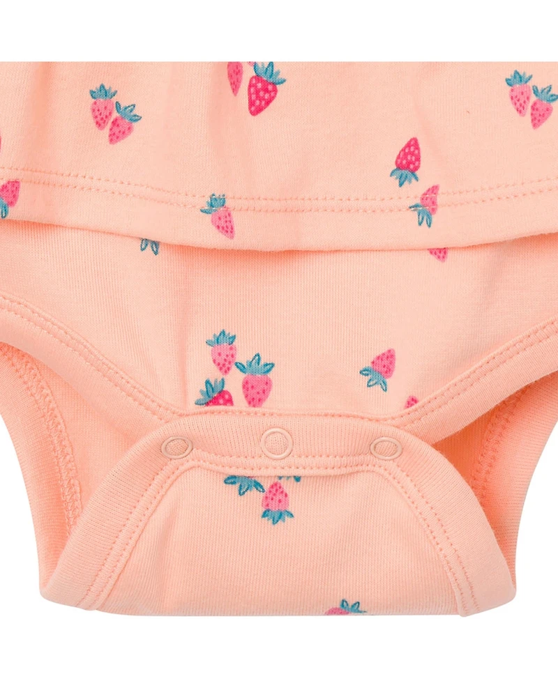 Gerber Baby Girls 4-Pack Sleeveless Bodysuits, Berries, 6-9 Months