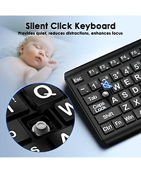 Lofree Wired Quiet Oversized Lettering Full-Size Keyboard for Pc and Mac