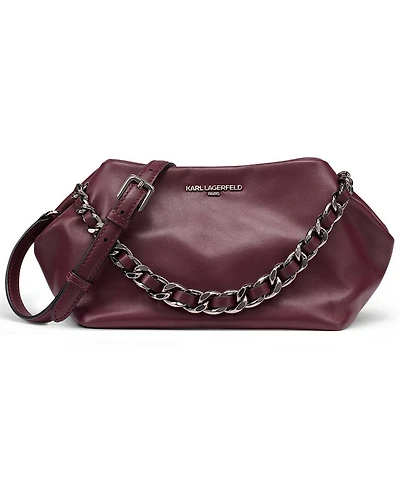 Karl Lagerfeld Paris Giovanna Medium Leather Clutch Handbag