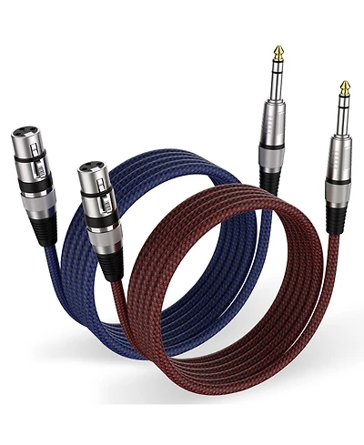Lofree Nylon Braided Xlr Female to Trs Balanced Audio Cable, Triple-Shielded, 1/4"