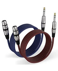 Lofree Nylon Braided Xlr Female to Trs Balanced Audio Cable, Triple-Shielded, 1/4"