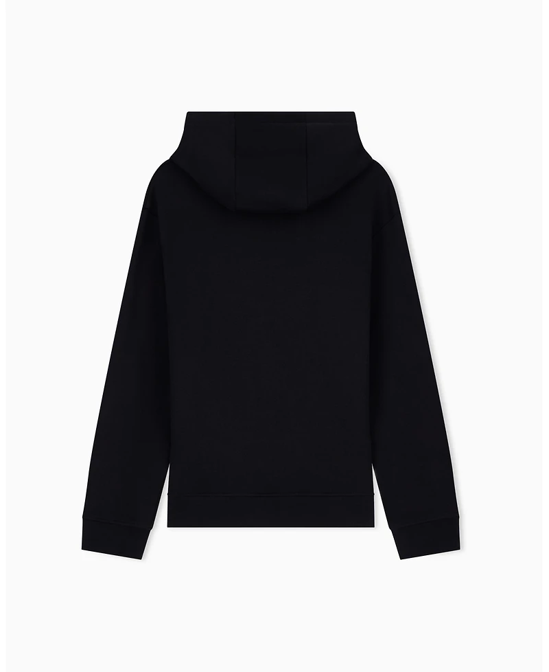 A|X Armani Exchange Men's Black And Gold Box Hoodie Sweatshirt