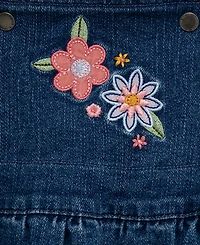 Little Me Baby Girls' Round Neck Top and Flowers Overall, 2-Piece Set