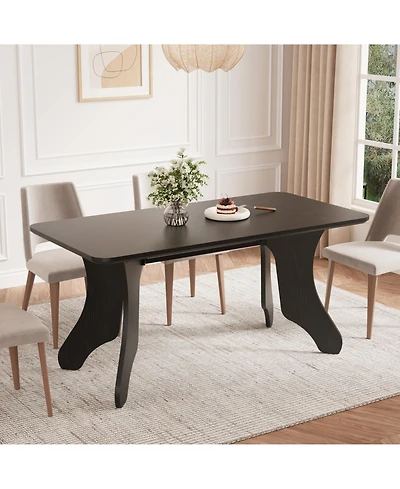 Dining Table, 63 in Rectangular Dinner Table for 4-6 People | Antler Dinner Kitchen Table, Modern Farmhouse for Dining Room