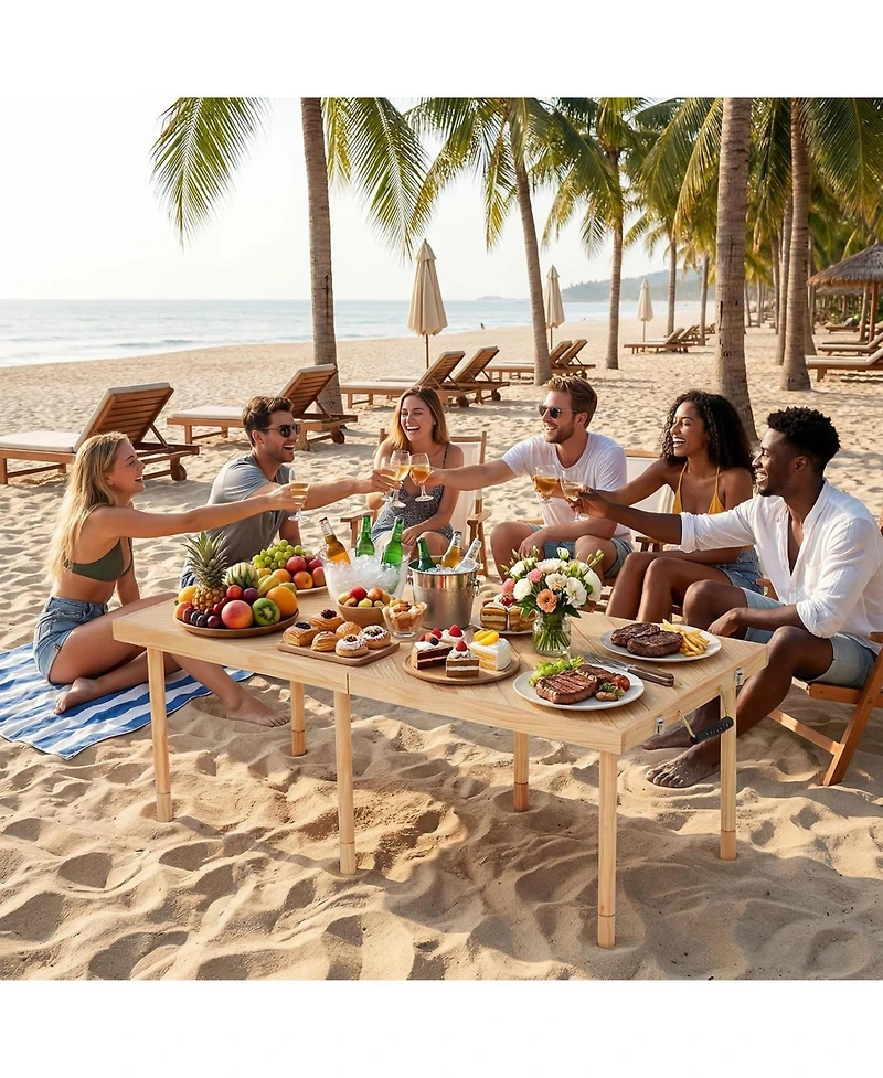 44"x22" Wood Folding Picnic Table