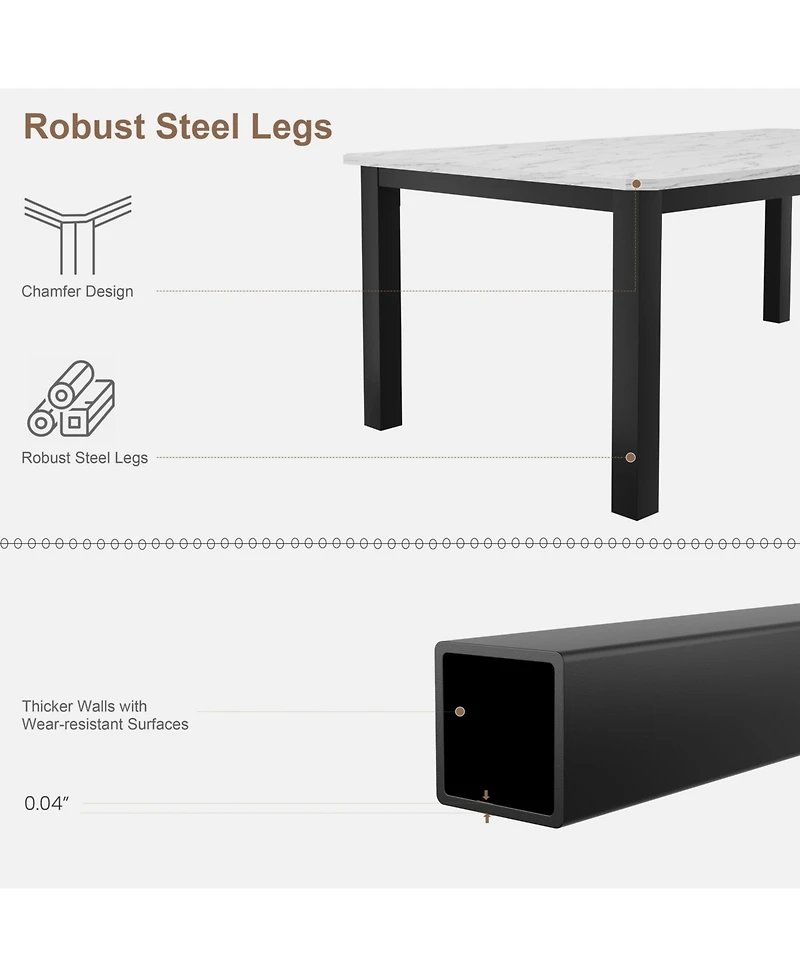 78.7" Industrial Dining Table for 8-10