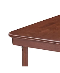 Meco Stakmore Classic Straight Edge Solid Wood Folding Card Table, Cherry Frame