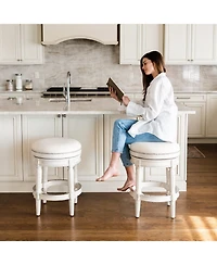 Pullman Backless Swivel Upholstered Kitchen Counter Stool, 26"
