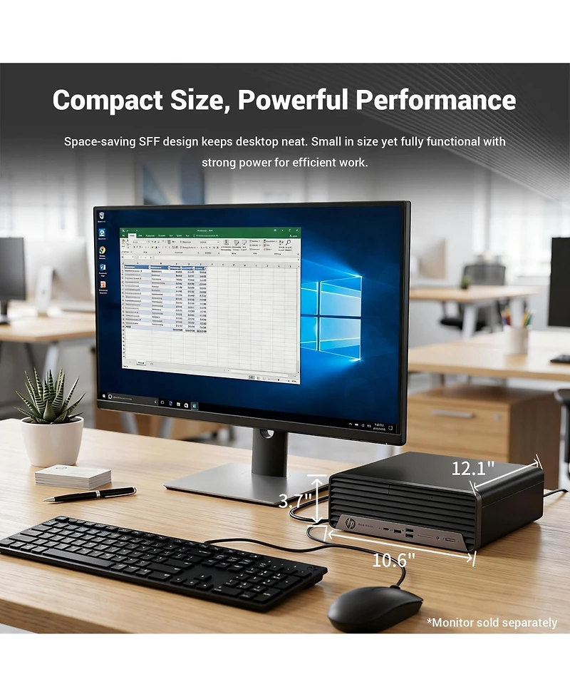 Hp ProDesk 400 Business Sff Desktop, Intel Core i5-14500, Intel Uhd Graphics, 16GB DDR5, 1TB Ssd, Wi-Fi 5, Windows 11 Pro, Black
