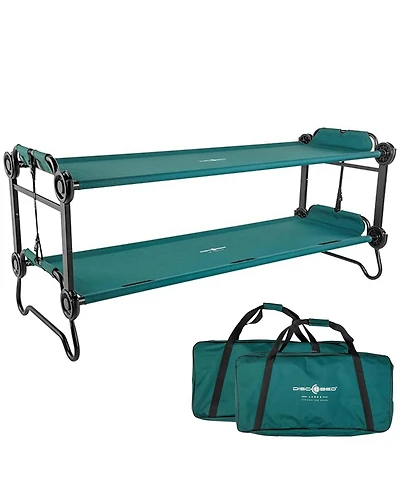Disc-o-Bed Large Outdoor Convertible 2 Person Portable Camping Bunk Cots