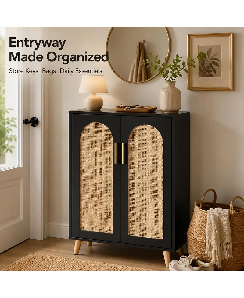 Tall Entryway Storage Cabinet with Adjustable Shelves