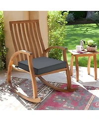 22"/19" W x 4"H Set of 2 Outdoor Chair Cushions with Ties, 600D Polyester Oxford Fabric Square Seat Pad for Patio Garden Porch Deck, Grey/Beige