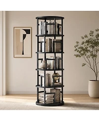 Corner Rotating Bookshelf Tower