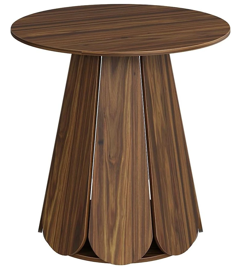 31.5" Brown Round Farmhouse Dining Table with Pedestal Base, Seats 2-4