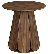31.5" Brown Round Farmhouse Dining Table with Pedestal Base, Seats 2-4