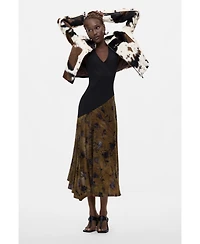 Desigual Women's Midi Dress Combined flocked