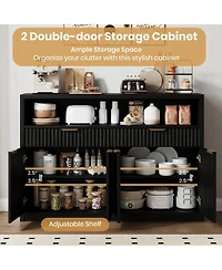 51" Modern Fluted Buffet Sideboard Cabinet with Doors and Drawers
