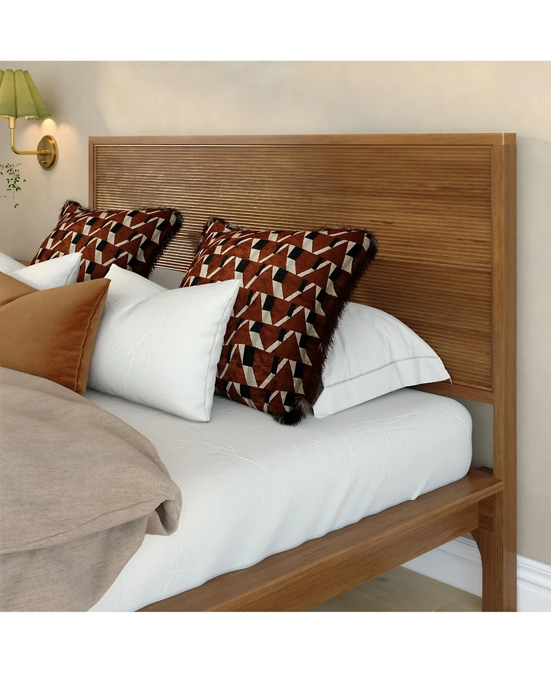 Plank+Beam Linea Tambour Queen Bed, Pecan