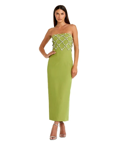 Mac Duggal Women's Strapless Crystal-Embellished Column Midi Dress
