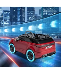 12V Licensed Land Rover Ride-On Car, Parental Remote, MP3 Player, Led Lights, Rocking Mode, Pull Rod, Battery Powered Toy for Ages 3-8