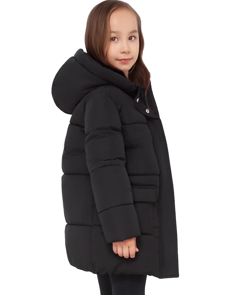 Rokka&Rolla Girls' Madison Longline Hooded Puffer Jacket, Sizes 4-18