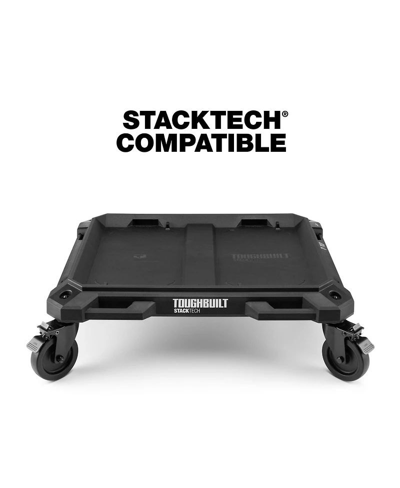 ToughBuilt 4-Wheel Cart, Rolling Dolly for StackTech Tool Boxes and Organizers