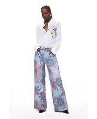Desigual Women's Printed Wide Leg Jeans