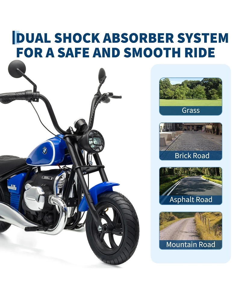 24V Licensed Kids Ride On Sport Motorcycle, High Speed Electric Bike with Brushless Motor for Outdoor Riding, Green/Blue/Red/Black, Ages 6-14