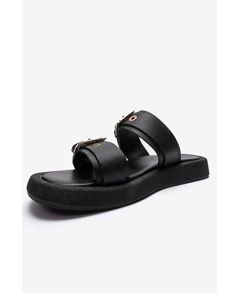 Forever and Always Shoes Women's Dorel Leather Buckle Sandal