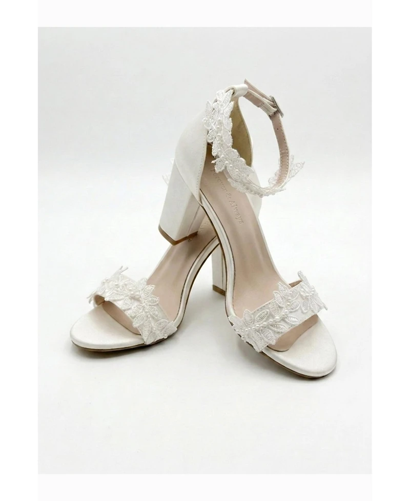 Forever and Always Shoes Women's Lirielle Lace Wedding Heels