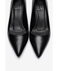 Forever and Always Shoes Women's Jalen Leather Stiletto Pump
