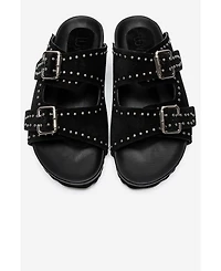Forever and Always Shoes Women's Avenelle Leather Double Band Sandal