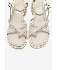 Forever and Always Shoes Women's Cirelle Leather Block Heel Sandal