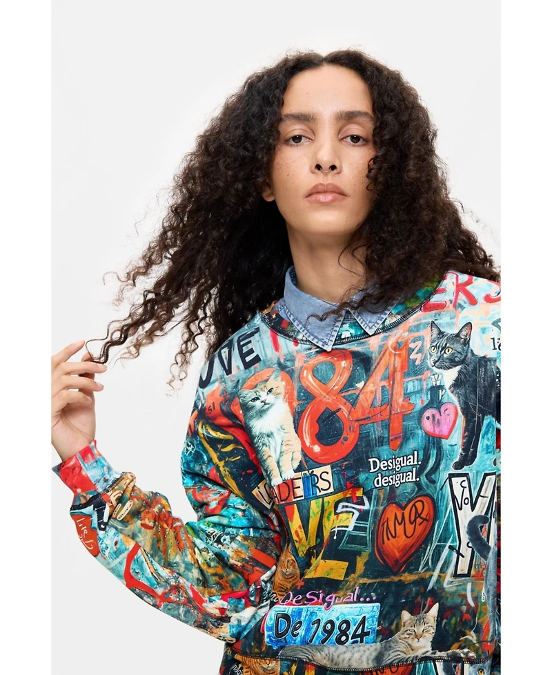 Desigual Women's Printed 100% cotton sweatshirt